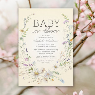 Baby in Blütenfarbenflorale Babydusche Einladung