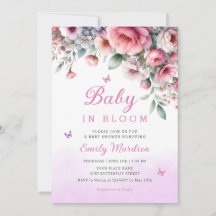 Baby in Blütenfrühling rosa Blütendusche