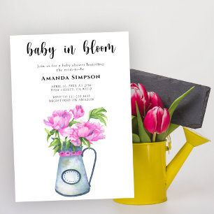 Baby in Blütenpracht Blumenkrug Baby Shower Einladung