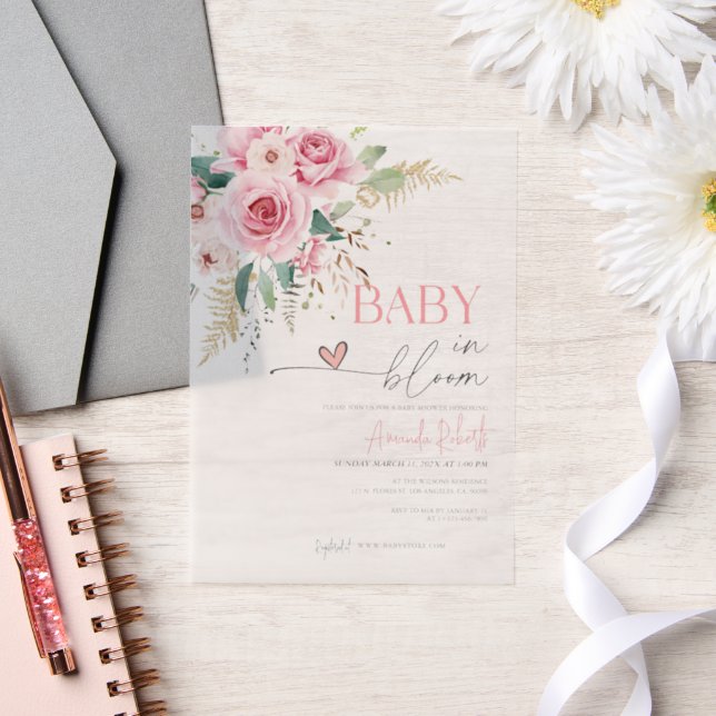 Baby in blutrosa Blume Kinderdusche (Hochzeit)