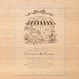 Baby in brewing Bebe Cafe Coffee Baby Shower Acryleinladungen