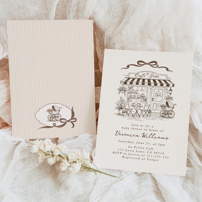 Baby in brewing Bebe Cafe Coffee Baby Shower Einladung (Von Creator hochgeladen)