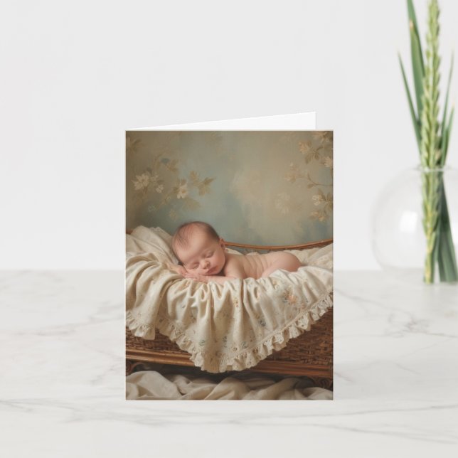 Baby in Cradle Showcard Karte (Vorderseite)