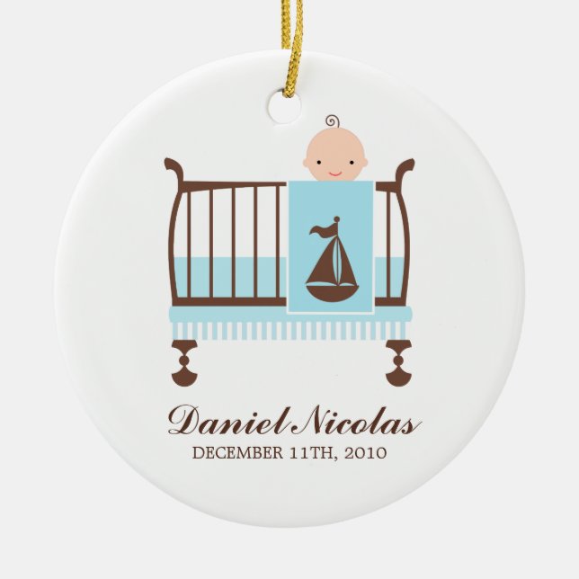 Baby in Crib-Ornament Keramikornament (Vorne)