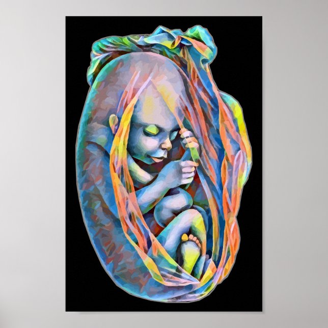 Baby in der Frau Abstrakte menschliche Anatomie Poster (Vorne)