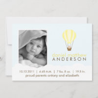 Baby in Hot Air Balloon Ankündigung zur Geburt