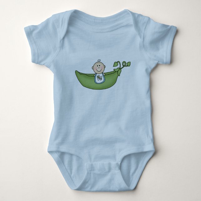 Baby in Pea Pod Blue Strampler (Vorderseite)