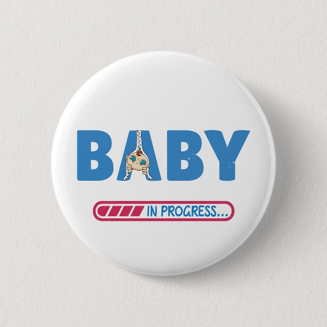 Baby in progress Visitenkarte Button (Vorderseite)