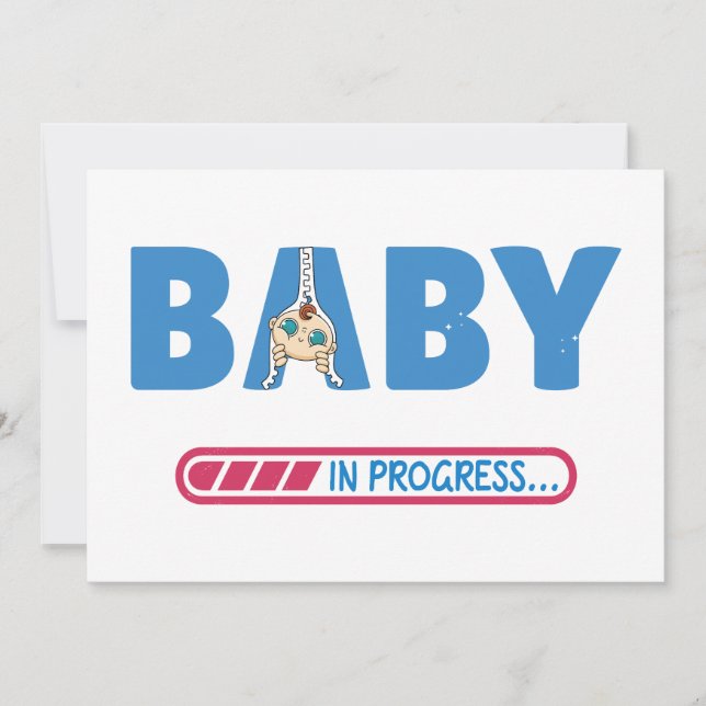Baby in progress Visitenkarte Einladung (Vorderseite)