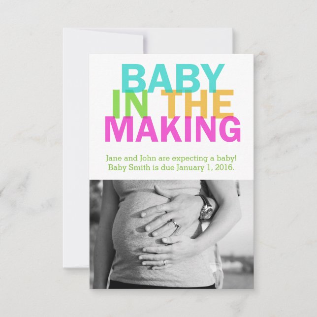 BABY IN THE MAKING Schwangerschaftsankündigung Ankündigung (Vorderseite)