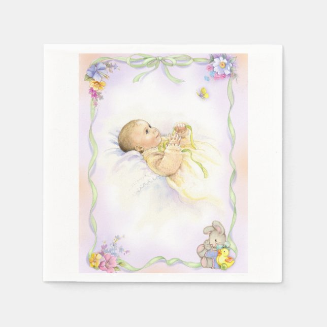 Baby infant baptism christening design serviette (Vorderseite)