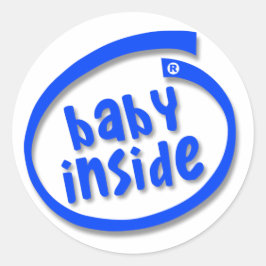 Baby Inside Runder Aufkleber