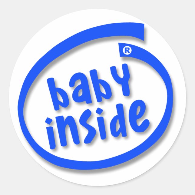 Baby Inside Runder Aufkleber (Vorderseite)