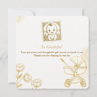 Baby Invitation - Cute Stamp Dankeskarte