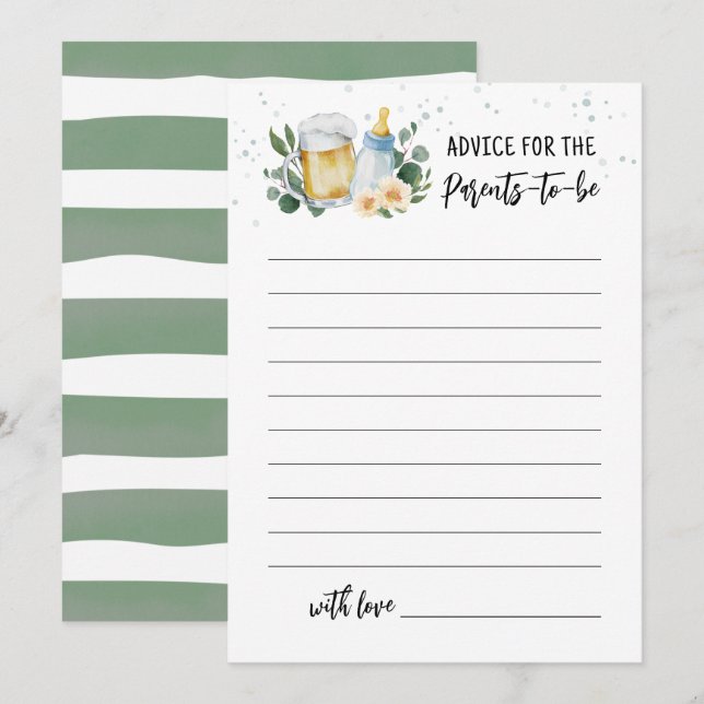 Baby Is Brewing Advice for parents to be Card Einladung (Vorne/Hinten)