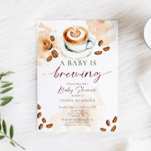 Baby is Brewing Baby Shower Kaffee Wasserfarbe