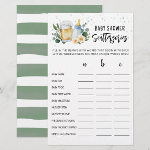 Baby Is Brewing Baby Shower Scattergories Spiel