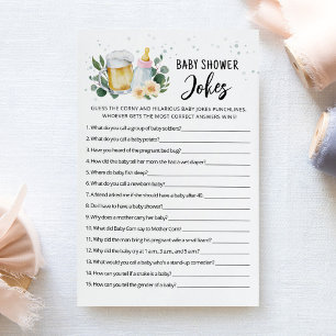 Baby Is Brewing Baby Shower Witze Spiel Rosa Karte