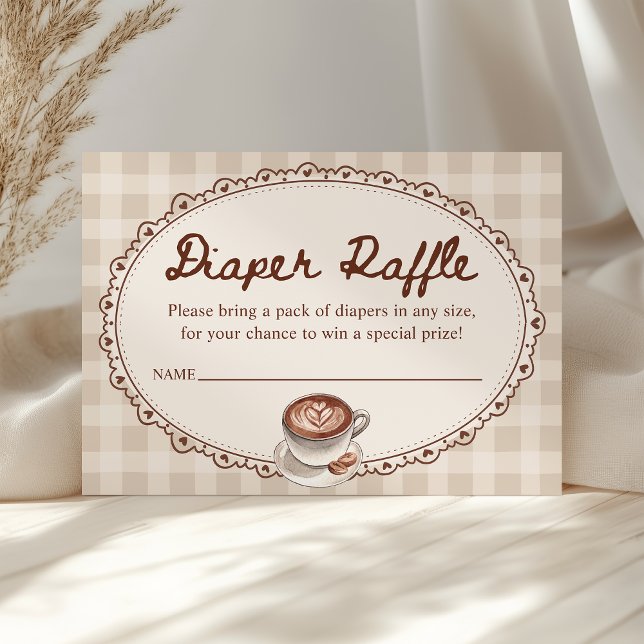 Baby is Brewing Coffee Baby Shower Diaper Raffle Begleitkarte (Von Creator hochgeladen)