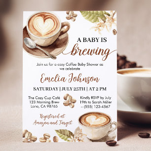 Baby is Brewing Coffee Baby Shower Einladung