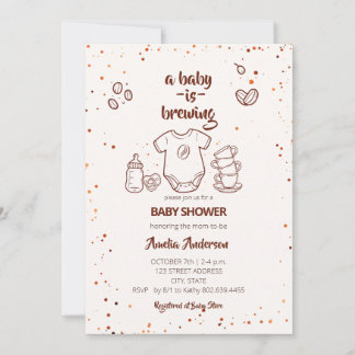 Baby Is Brewing Coffee Bean Baby Shower Einladung
