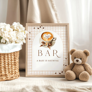 Baby is Brewing Coffee Bean Thema Baby Shower Bar Poster