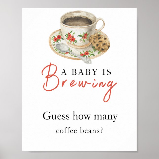 Baby is brewing coffee How many coffee beans Poster (Vorne)