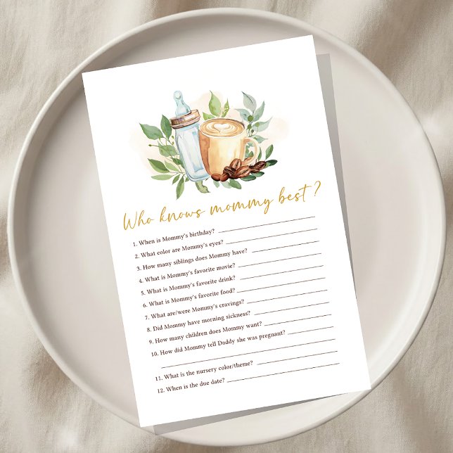 Baby is Brewing Coffee Shower Who knows Mommy Game (Von Creator hochgeladen)