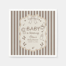 Baby is Brewing Espresso Coffee Baby Shower Serviette