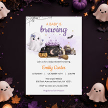 Baby Is Brewing Halloween Baby Shower Einladung