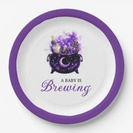 Baby Is Brewing Halloween Baby Shower Papierplatte Pappteller