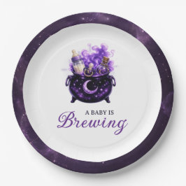 Baby Is Brewing Halloween Baby Shower Papierplatte Pappteller