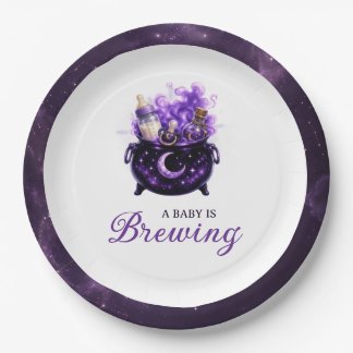 Baby Is Brewing Halloween Baby Shower Papierplatte Pappteller