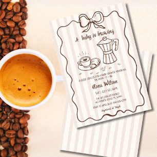 Baby is Brewing handgezeichnete Coffee-Baby-Shower Einladung