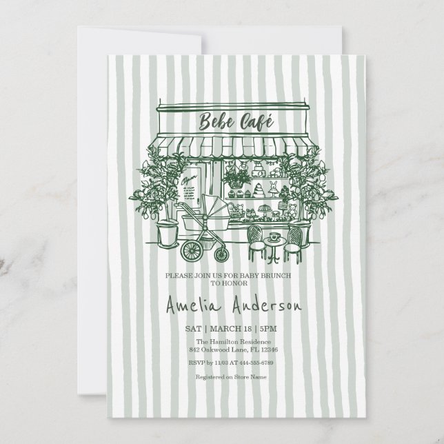  baby is brewing Home cafe themed BABY Shower Einladung (Vorderseite)