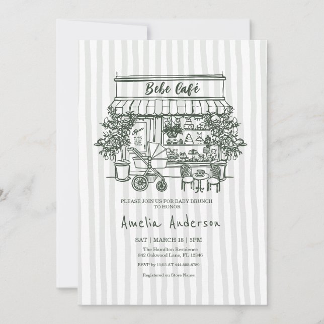  baby is brewing Home cafe themed BABY Shower Einladung (Vorderseite)