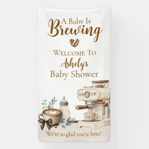 Baby is Brewing Kaffee Baby Shower Banner