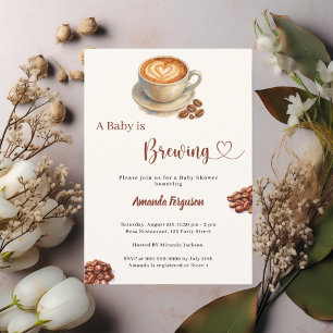 Baby is Brewing Kaffee Baby Shower Einladung