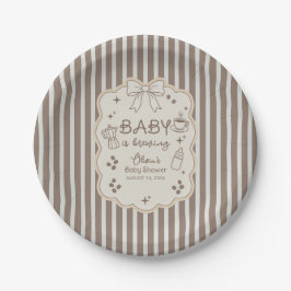 Baby is Brewing Latte Babyccino Coffee Baby Shower Pappteller