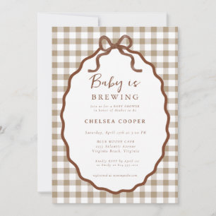 Baby is Brewing Neutrale Babyparty-Einladung Einladung