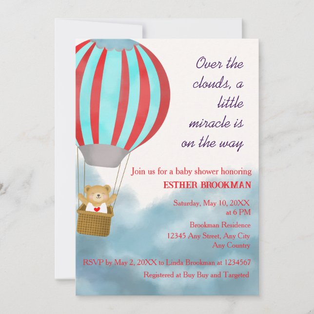 Baby is on the Way Baby Shower Invitation Einladung (Vorderseite)