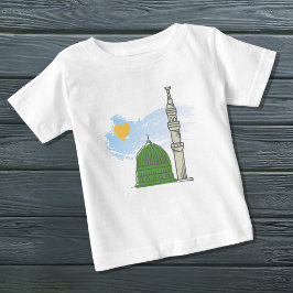 Baby Islamischer T - Shirt: Minimalistisch Masjid Baby T-shirt