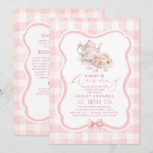 Baby ist am Brauen Baby Shower Tea Party Alles in Einladung