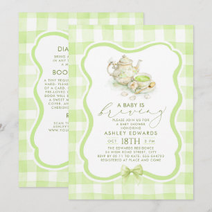 Baby ist am Brauen Baby Shower Tea Party Alles in Einladung