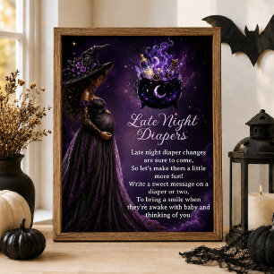 Baby ist am Brauen Hexe Dusche Späte Nacht Windel Poster