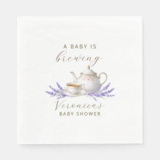 Baby ist am Brauen Tea Party Baby Shower Serviette