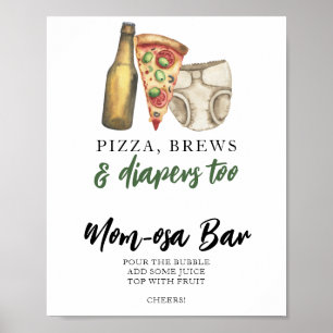 Baby ist auf dem Weg Baby Shower Momosa Bar  Poster