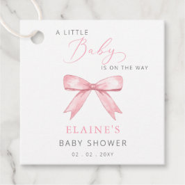 Baby ist auf der WAY Pink Bow Girl Babydusche Geschenkanhänger