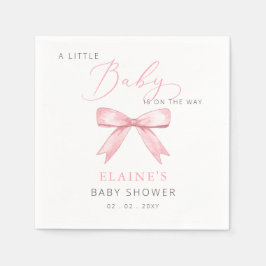 Baby ist auf der WAY Pink Bow Girl Babydusche Serviette