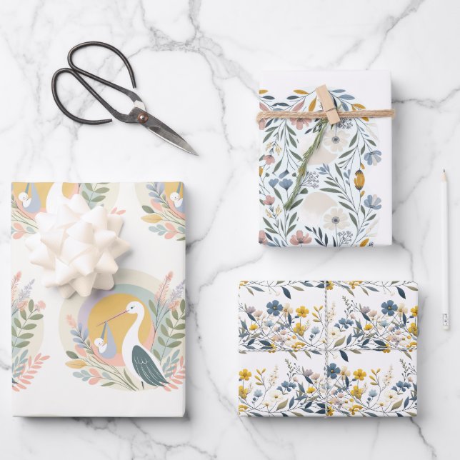 Baby ist da! geschenkpapier set (Vorderseite)